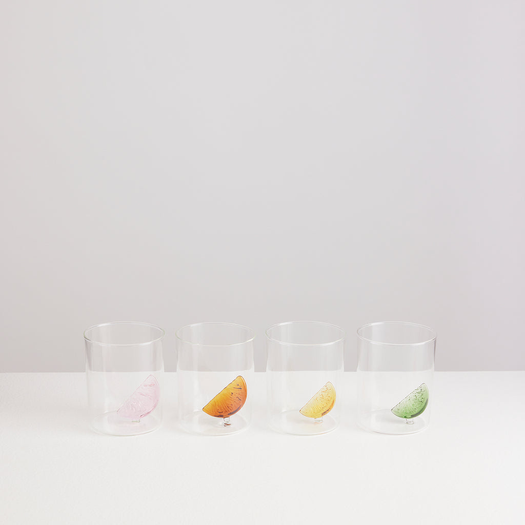 Lot de 4 gobelets Verger d’agrumes en borosilicate — Joruniq