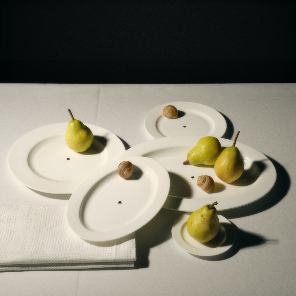 Lot de 2 assiettes à pain Étoile en porcelaine – blanc — Joruniq