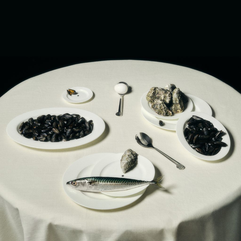 Grand plat de service Étoile en porcelaine – blanc — Joruniq