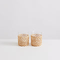 Lot de 2 gobelets Palamós en verre et raphia — Joruniq