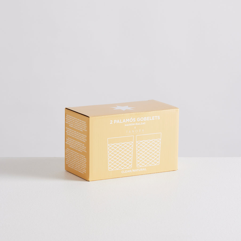 Lot de 2 gobelets Palamós en verre et raphia — Joruniq