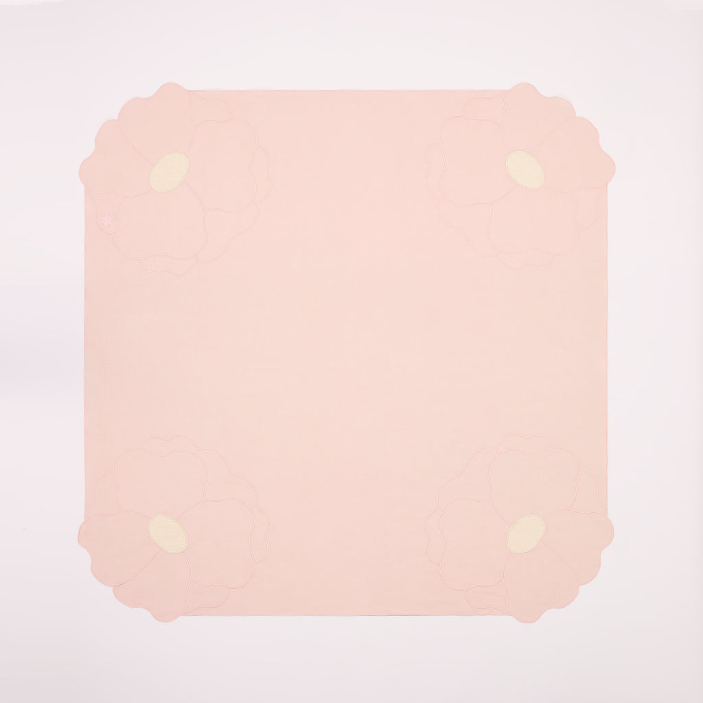 Nappe Rose sauvage en lin – rose et ivoire — Joruniq