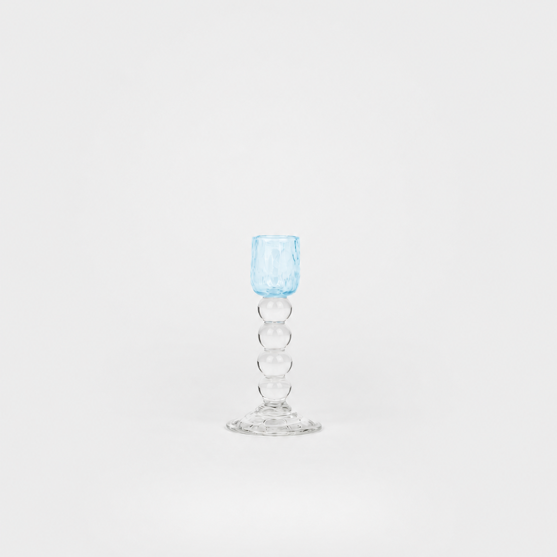 Bougeoir Petit Jacinthe en verre – bleu — Joruniq