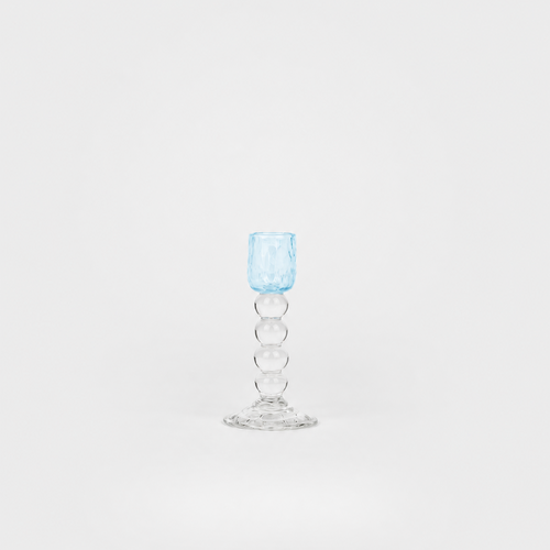 Bougeoir Petit Jacinthe en verre – bleu — Joruniq