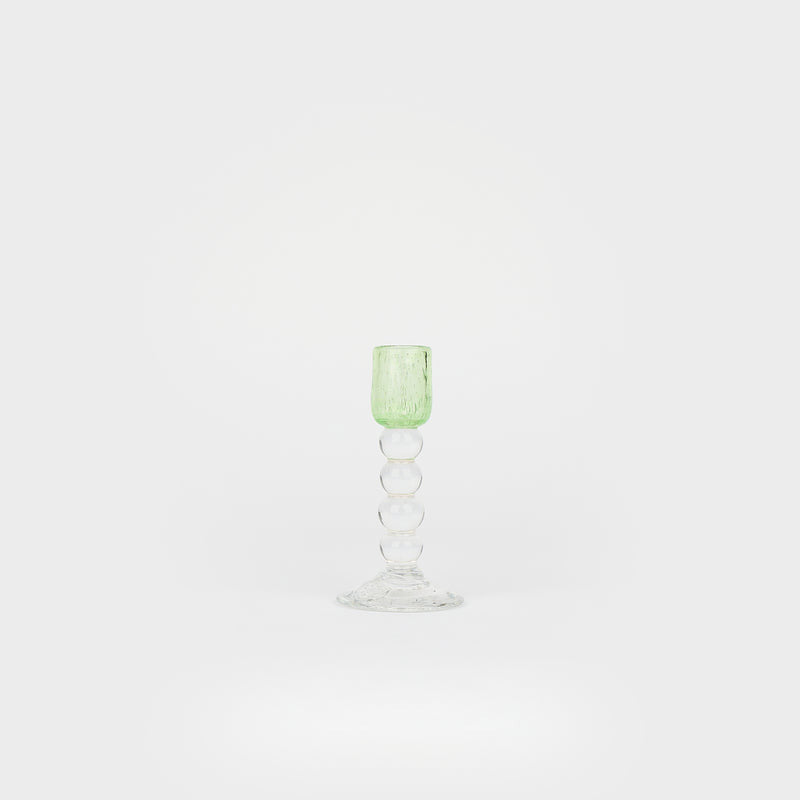 Bougeoir Petit Jacinthe en verre – vert — Joruniq