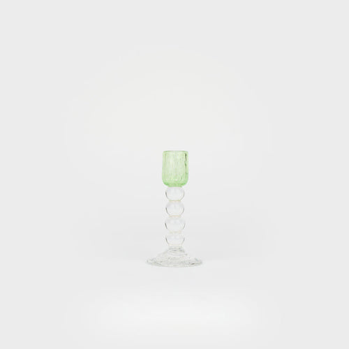 Bougeoir Petit Jacinthe en verre – vert — Joruniq