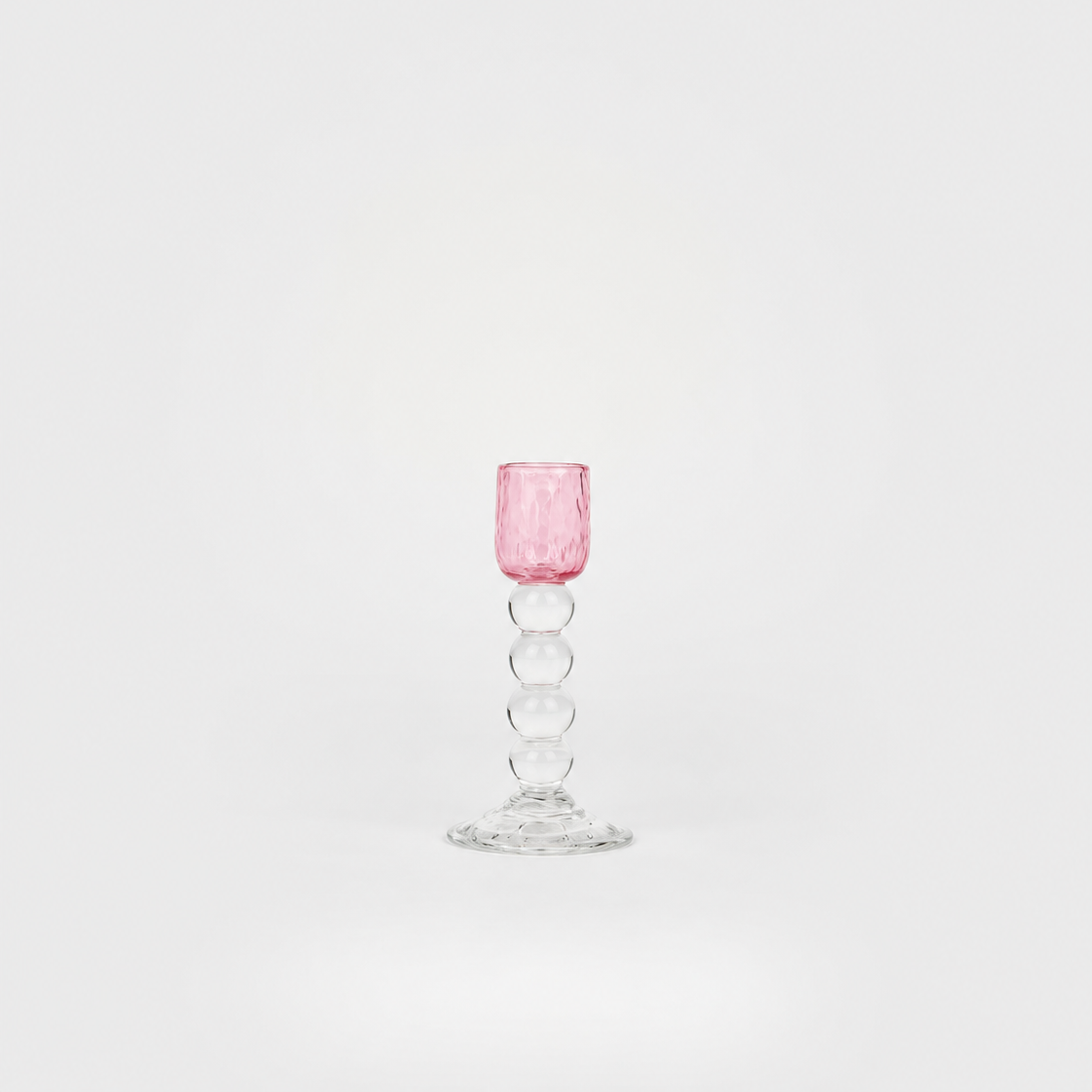 Bougeoir Petit Jacinthe en verre – rose — Joruniq